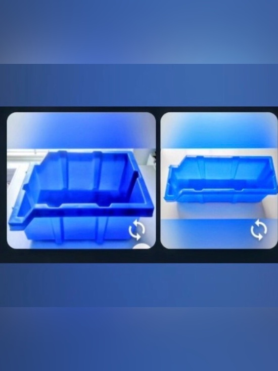 Seville Classics Other - Set of 2 Storage Bins: Blue Seville Classics 1 Large 1 Medium
